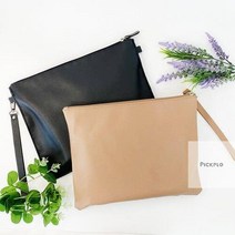 가죽 클러치백 만들기 취미 키트 미술 재료 KIT 방과후학습 미술준비물 DIY, 검정