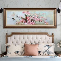 HAENGBUK 봄 분홍 매화꽃 대형 보석십자수 큐빅 구슬 비즈 DIY 키트, 하나, 200x65cm