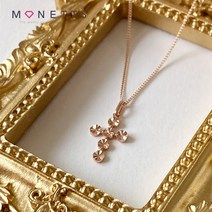 [모네츠] 14K 십자가 금 볼륨 드롭 컷팅 목걸이 펜던트
