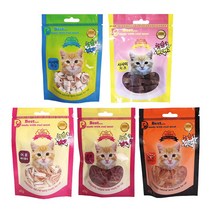 캣몽 40g 20개 1타 고양이 간식 치킨 오리 어포 대구 슬라이스 사사미, 치즈 사사미