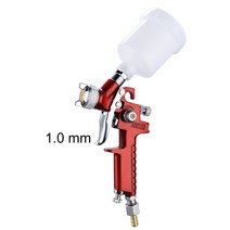 타정총 타카 0.8mm1.0mm 미니 HVLP 스프레이 건 페인트 에어 브러시 중력 피드 벽 자동차 네일 케이크 장식, 09 1.0mm Red