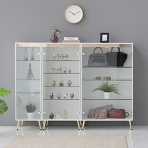 이지-골드 4단 유리 장식장 거실 진열장, 골드 600-4단 장식장(화이트)