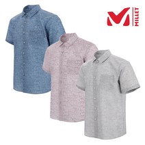 밀레 MILLET 3칼라 남성 남자 여름 시어서커 셔츠 남방 평상시 및 여행 레져활동 가능한 통풍 기가막히는 반팔 셔츠 티셔츠
