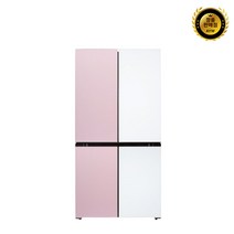 클라윈드 파스텔 4도어 냉장고 566L 방문설치, KRNF560PPS1, 화이트+핑크
