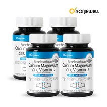 [로니웰] 본헬스케어 칼슘 마그네슘 아연 비타민D 90정 x 4개 (총 12개월분), 상세 설명 참조, 상세 설명 참조