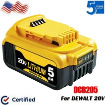 디월트 배터리 DCB205 20V 20 볼트 최대 6Ah XR 리튬 DCB206 DCB206-2용 5.0Ah