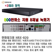한화테크윈 16채널 8M 펜타브리드 녹화기 (HRX-1620), 800만화소 8채널 녹화기(HRX-820)
