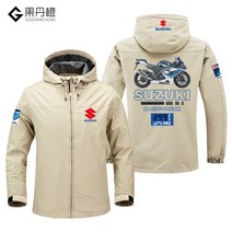 바이크 자켓 의류 바람막이 오토바이 슈트 4계절 모터사이클 방풍 점퍼 라이더 방수 추동, 175/XL 트리플, 카키2