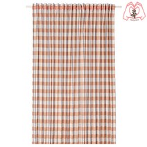 이케아 커튼 반투명 글란스학토른 1장 오렌지 화이트/블루 300x250cm 안방 침실 거실 창문 펜션 가리개 가림막 방한 방풍 유럽