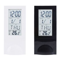 DYNN 투명 LCD 캘린더 온도 시계, 럭키쿠팡 화이트