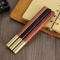 야자컴퍼니 우드 볼펜 롤러볼펜 수성펜 나무 3색 추가 펜심 제공, 블랙-에보니흑단