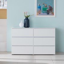 데코라인 오비에르 3단 와이드 서랍장 1200 다용도 옷 수납장, 단품