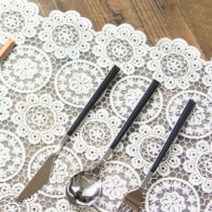 커트러리 3P세트 2컬러 택1 수저 칼 주방용품, 브라운세트