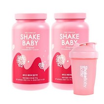 쉐이크베이비 단백질 다이어트 식사대용쉐이크 2입+보틀세트, 딸기맛750g+딸기맛750g+핑크보틀1개, 1세트