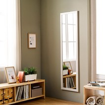 레노 우드 벽걸이형 슬림 전신거울, 워시
