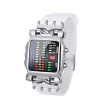 잠수시계 등산용 시험용 군인 낚시 수험생 밀리터리 아웃도어 목 시계 44, 실버 쉘 화이트