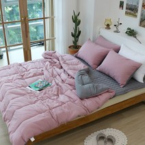 베개솜 드리는 기숙사 차렵이불 세트 여성 1인 용 슈퍼싱글 남성 2 인용 퀸 먼지없는 알러지케어 간절기 사계절 이불 세트