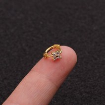 1pcs 작은 Huggies 후프 귀걸이 크로스 원형 농구 피어싱 골드 반지 미니 스터드 그릴 여성 쥬얼리, 02 2_01 gold color