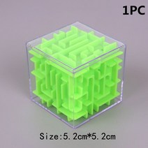 새로운 3d 미로 퍼즐 투명 6 면 매직 큐브 퍼즐 스피드 롤링 볼 게임 완구 교육, 07 Green 5.2CM 1PC