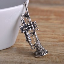 골동품 인테리어 수집용 blucome 빈티지 색소폰 모양 브로치 여성 음악가 선물 골드, 01 Silver plated