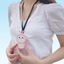 어린이공기청정기 휴대용 유모차 목걸이형 미니 차량 공기정화기, 토끼/핑크(BR002)