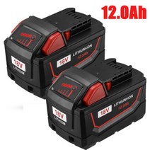 For 밀워키M18 18V 리튬 HD 12.0 암페어Extended capacity 배터리 48-11-1812 US, 2 X 12.0Ah Battery