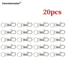 도매 실버 컬러 로듐 랍스터 걸쇠 클립 키 후크 체인 분할 열쇠 고리 결과 DIY 만들기, 20 pcs