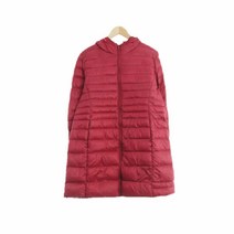 유니클로 핑크 덕다운 경량롱패딩 여자 3082