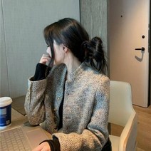 여자 봄가을 럭셔리한 트위드 자켓 짧은코트