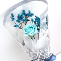 아침향기 발렌타인 선물 비누 장미 꽃다발 프리저브드, 블루