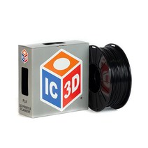 IC3D 3mm PLA 3D 프린터 필라멘트 - 치수 정확도 +/- 0.05mm - 전문가급 3D 인쇄 필라멘트 - 미국에서 제작, Black_1 kg