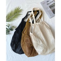 구쯔야 네트 토트 백 여성 메쉬 에코 가방 그물 미니 니트 숄더 손 장바구니 로프 쇼퍼