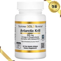 캘리포니아골드뉴트리션 크릴오일 농축액 500mg 30 소프트젤 아스타잔틴 오메가3 인지질