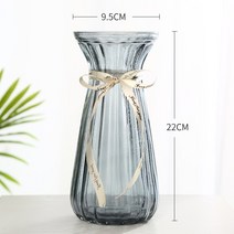 유럽감성 인테리어 유리 화병 꽃병 특대형 유리화병 투명수양 죽백합 환송화병 거실 꽃꽂이 유럽식 화병 선반, 13 밀라노（스모크 그레이）