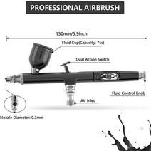 kkmoon usb airbrush kit airbrush 압축기 스프레이 펌프 dual action airbrush gun pen for fx 메이크업 문신 그림 보습, 협력사, 검은 에어브러시
