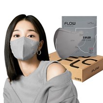 플로우 쉴드 KF94 새부리형 마스크 L 대형, 5매, 10개, 그레이