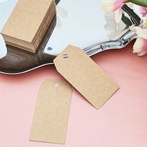 무지 택끈 라벨 택 고리 황 마끈 포장 택 100개 크라프트 노끈 실 소프트 지끈 종이 수제 상품 포장 텍 줄 끈