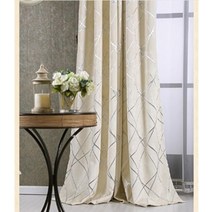 커튼 침실 거실 블라인드 blackout jacquard fabric for s for living room custom size ivory grey tan american
