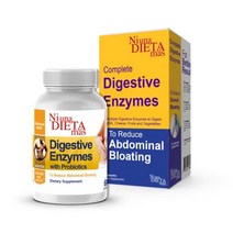 ni una Dieta más 복부 팽만감 감소 - 어린이와 성인을 위한 여러 음식(치즈 과일 설탕 우유 육류 채소)용 소화 효소(60캡슐)