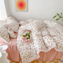 어스 원더 랜드 부러진 꽃 침대 시트 세트 --침대 시트+이불 커버+베개 커버