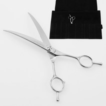 아이치 애견미용가위 전문가용 커브 가위 AI-EXSIC4 (가위집 증정), [단품] AI-EXSIC4 커브 가위, 7.0 실버