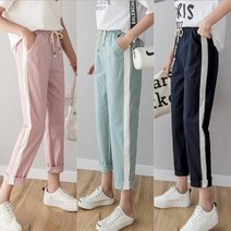 wa365 여성용 코튼린넨 9부 라인바지