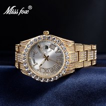 힙합시계 석영 여성 시계 18k gold 럭셔리 iced out auto 남자명품시계