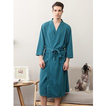 방한작업복 봄 가을 남성 와플 롱 목욕 가운 수분 흡수 속건 가운 패션 타올 플러스, XXXL70-100kg, 1
