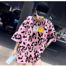 [Myshe]여성 롱 반팔 티셔츠 원피스 박스티 면티 B6 S0011215