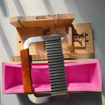 이동식랩핑기 자동랩핑기 반자동 수동 절단비누 만들기 절단 도구 나무 커터 상자 + 실리콘 몰드 스트레이, 02 H-Set-W