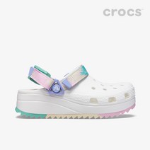 크록스 하이커 옴브레 클로그 여름 샌들 화이트 멀티 마블 여성 CROCS 208285
