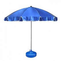 지름 2200mm 높이 2330mm 국산 1단 파라솔, 쿠쿠 청색_회색물통포함