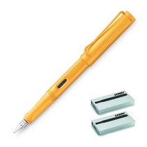 라미 사파리 만년필 망고 + 흑색 카트리지 2팩, EF