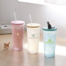 국내생산 주문 제작 심플 빨대컵 670ml DD-09907, 핑크
